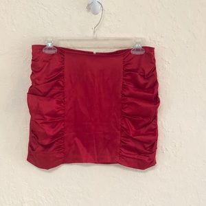 Red Satin Mini skirt